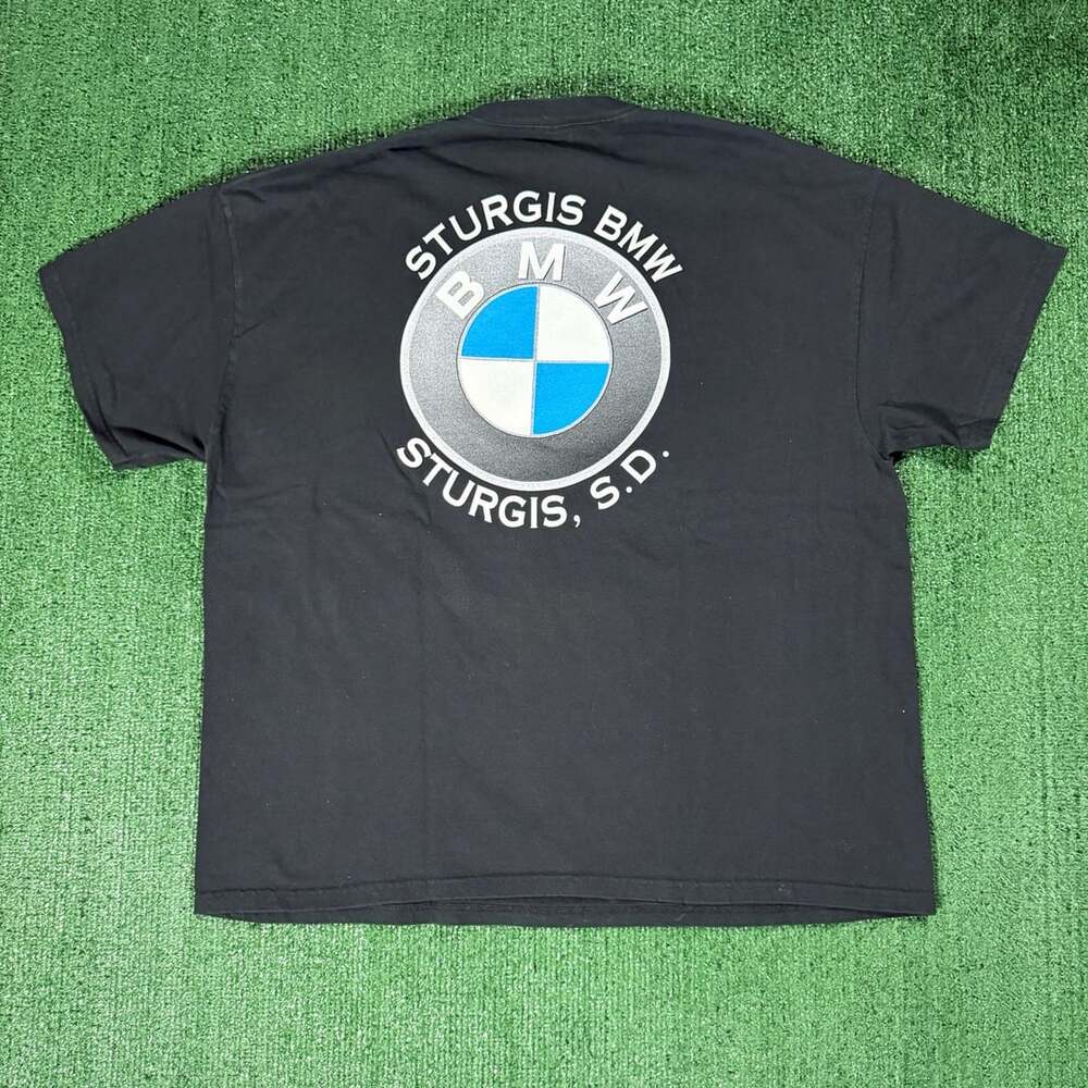 Vintage 90s Hanes Beefy-T Sturgis BMW Sturgis S.D. Black T-Shirt 2XL